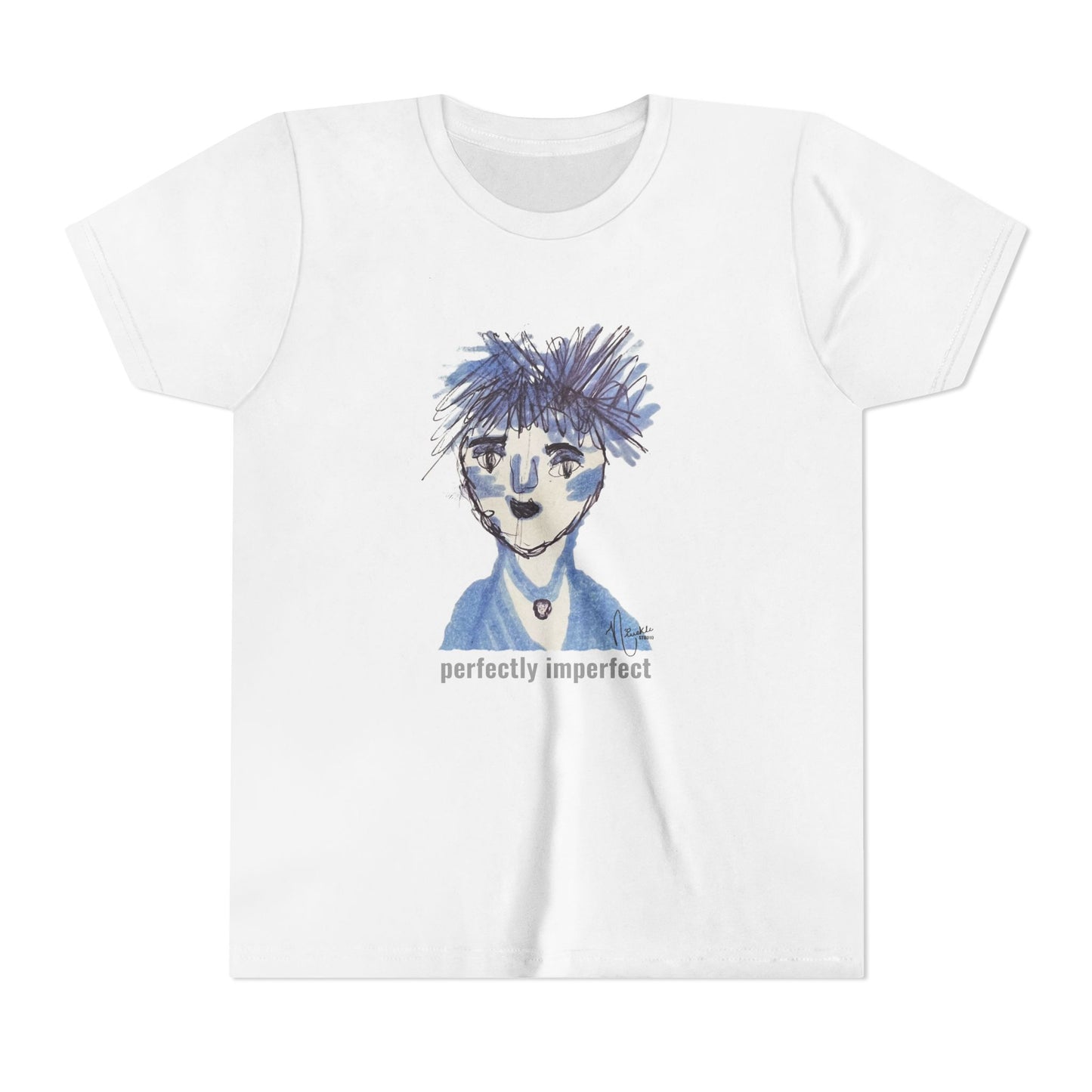 Perfectly Imperfect Youth Tee — Original artwork by Nivekle Studio