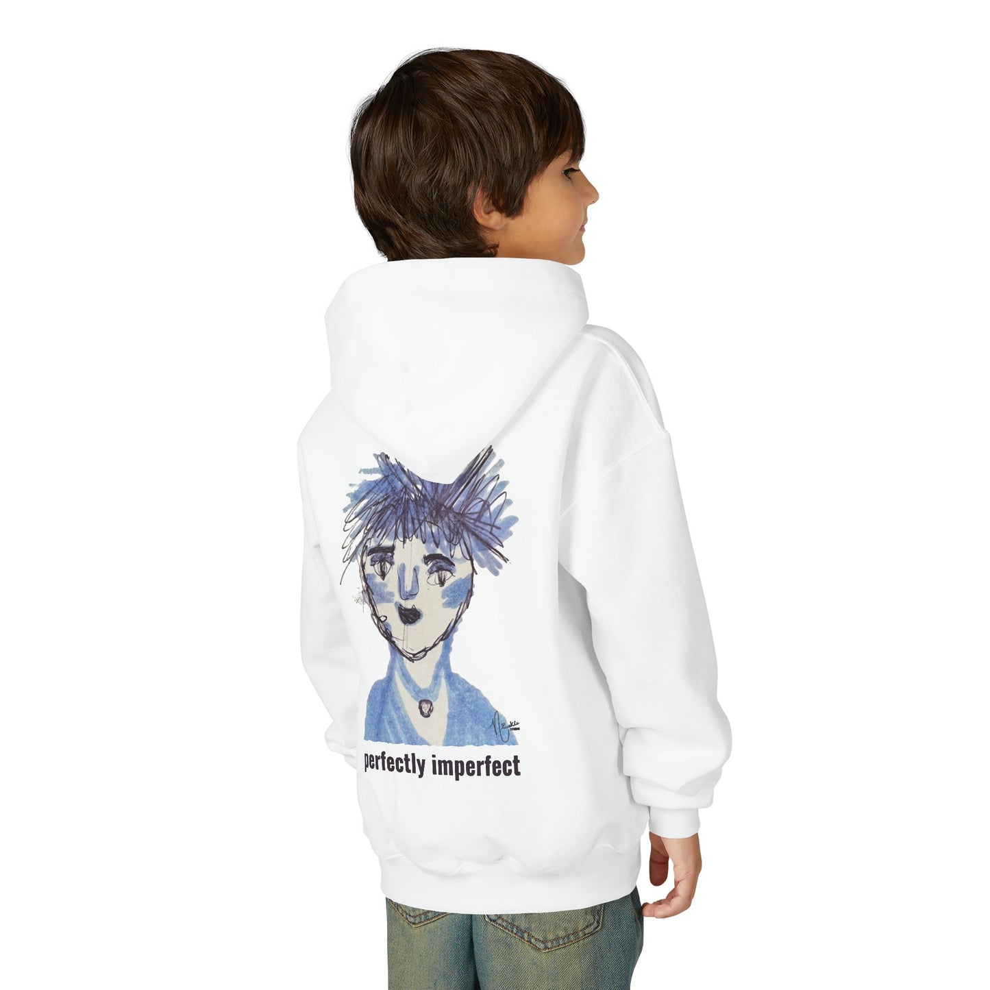Perfectly Imperfect Youth Hoodie - Original artwork by Nivekle Studio